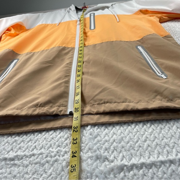 CSG White, Orange And Tan Full Zip Hooded Windbreaker Size XL** - Picture 5 of 8